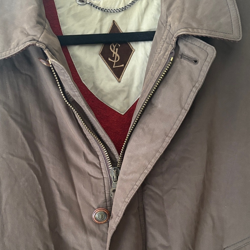 Yves Saint Laurent Men's dark green Jacket with Red Lining Detail